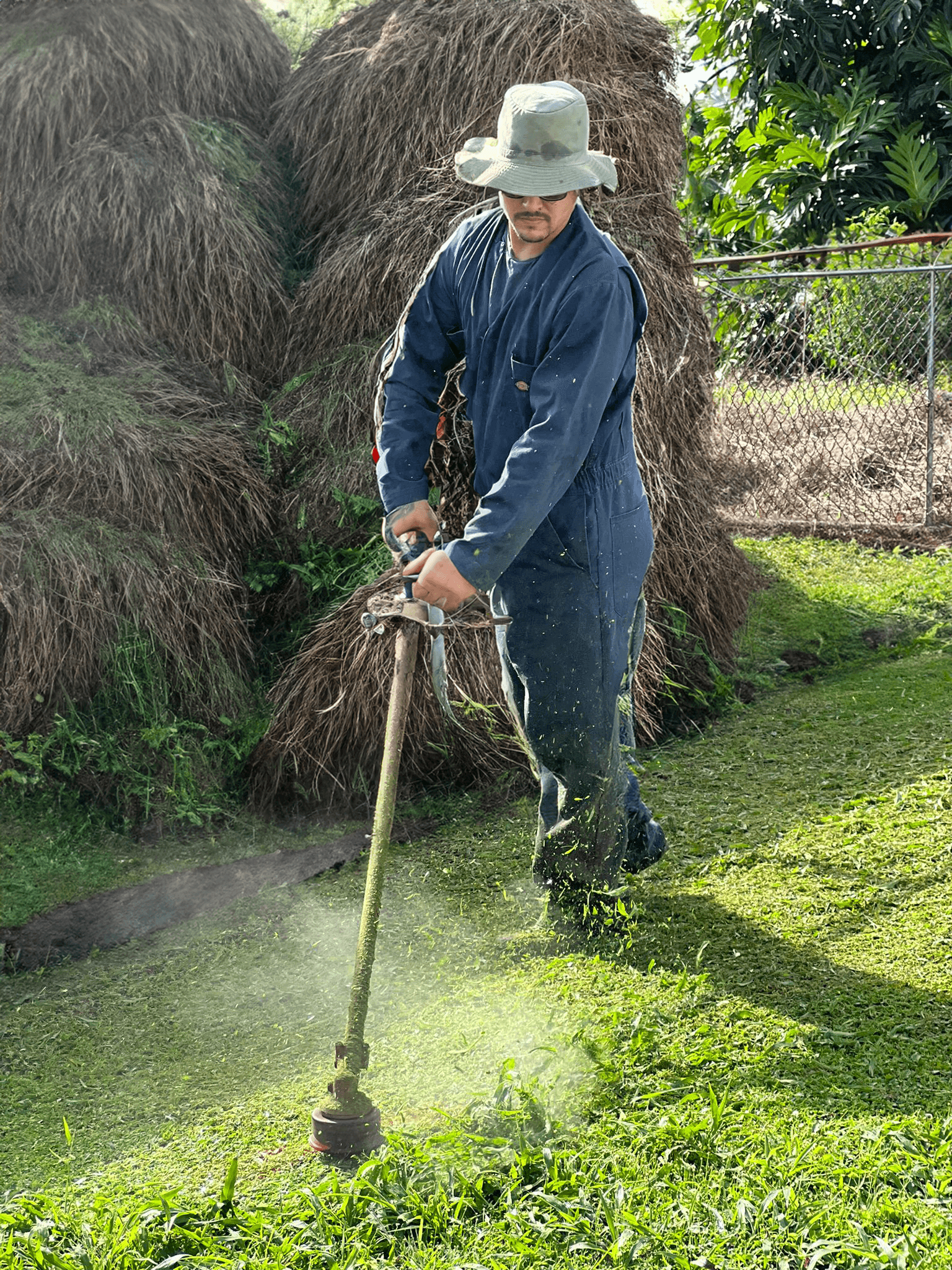 Equipo de AGT Landscaping trabajando en mantenimiento de jardín
